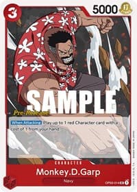 Monkey.D.Garp - Pillars of Strength Pre-Release Cards - One Piece Card Game card