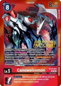 Canoweissmon (2023 Regionals Participant) - Xros Encounter - Digimon Card Game card