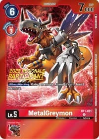 MetalGreymon - BT1-021 (2023 Regionals Participant) - Release Special Booster 1.0 - Digimon Card Game card