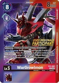 WarGrowlmon (2023 Regionals Participant) - Draconic Roar - Digimon Card Game card