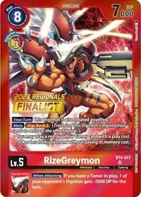 RizeGreymon (2023 Regionals Finalist) - Great Legend - Digimon Card Game card