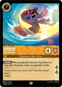 Stitch - Carefree Surfer - The First Chapter - Disney Lorcana card