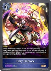 Fiery Embrace - SD03: Mysteries of Conjuration - Shadowverse: Evolve card