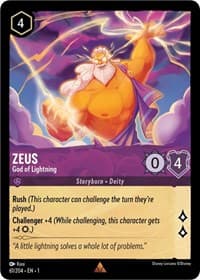 Zeus - God of Lightning - The First Chapter - Disney Lorcana card