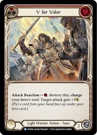 V for Valor (Red) - Dusk till Dawn - Flesh and Blood TCG card