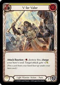V for Valor (Yellow) - Dusk till Dawn - Flesh and Blood TCG card
