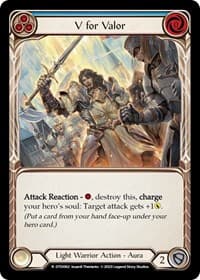V for Valor (Blue) - Dusk till Dawn - Flesh and Blood TCG card