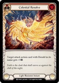 Celestial Resolve (Red) - Dusk till Dawn - Flesh and Blood TCG card