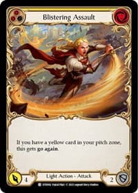 Blistering Assault (Yellow) - Dusk till Dawn - Flesh and Blood TCG card