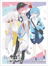 Re:ZERO -Starting Life in Another World- Sleeves - Emilia, Ram & Rem (65-pack) - Curtain Damashii Imported Card Sleeves - Card Sleeves card