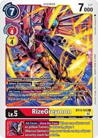 RizeGreymon - Versus Royal Knights - Digimon Card Game card