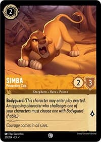 Simba - Protective Cub - The First Chapter - Disney Lorcana card