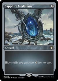 Sapphire Medallion (Foil Etched) - Commander Masters - Magic: The Gathering card