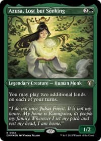 Azusa, Lost but Seeking (Foil Etched) - Commander Masters - Magic: The Gathering card