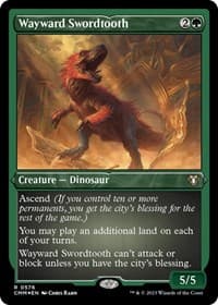 Wayward Swordtooth (Foil Etched) - Commander Masters - Magic: The Gathering card