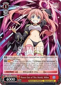 Power Out of This World, Milim - That Time I Got Reincarnated as a Slime Vol.3 - Weiss Schwarz card