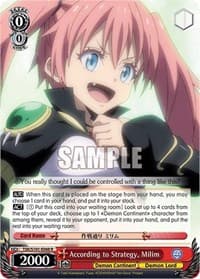 According to Strategy, Milim - That Time I Got Reincarnated as a Slime Vol.3 - Weiss Schwarz card