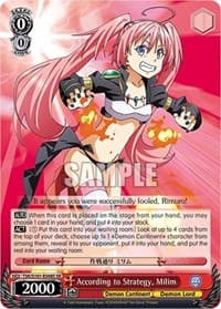 According to Strategy, Milim (SR) - That Time I Got Reincarnated as a Slime Vol.3 - Weiss Schwarz card