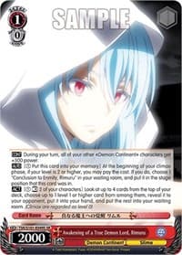 Awakening of a True Demon Lord, Rimuru (SR) - That Time I Got Reincarnated as a Slime Vol.3 - Weiss Schwarz card