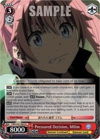 Pressured Decision, Milim - That Time I Got Reincarnated as a Slime Vol.3 - Weiss Schwarz card