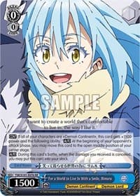 For a World to Live In With a Smile, Rimuru - That Time I Got Reincarnated as a Slime Vol.3 - Weiss Schwarz card