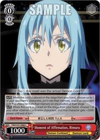 Moment of Affirmation, Rimuru - That Time I Got Reincarnated as a Slime Vol.3 - Weiss Schwarz card
