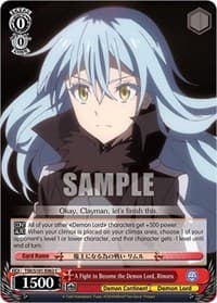 A Fight to Become the Demon Lord, Rimuru - That Time I Got Reincarnated as a Slime Vol.3 - Weiss Schwarz card