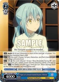 Signs of a Greed-Fueled Disaster, Rimuru - That Time I Got Reincarnated as a Slime Vol.3 - Weiss Schwarz card