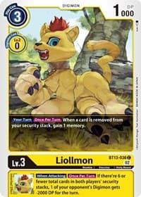 Liollmon - Versus Royal Knights - Digimon Card Game card