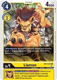 Liamon - Versus Royal Knights - Digimon Card Game card