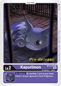 Kapurimon - Versus Royal Knights Pre-Release Cards - Digimon Card Game card