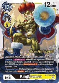 KingEtemon - Versus Royal Knights Pre-Release Cards - Digimon Card Game card