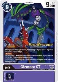 Gizmon: XT - Versus Royal Knights Pre-Release Cards - Digimon Card Game card