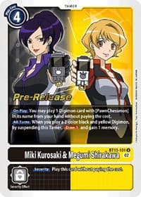 Miki Kurosaki & Megumi Shirakawa - Versus Royal Knights Pre-Release Cards - Digimon Card Game card