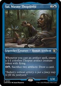 Sai, Master Thopterist (Foil Etched) - Commander Masters - Magic: The Gathering card
