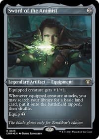 Sword of the Animist (Foil Etched) - Commander Masters - Magic: The Gathering card