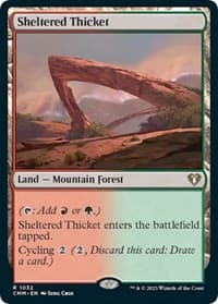 Sheltered Thicket - Commander Masters - Magic: The Gathering card