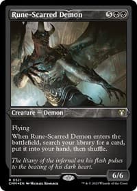 Rune-Scarred Demon (Foil Etched) - Commander Masters - Magic: The Gathering card