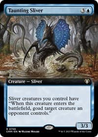 Taunting Sliver (Extended Art) - Commander Masters - Magic: The Gathering card