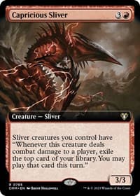 Capricious Sliver (Extended Art) - Commander Masters - Magic: The Gathering card