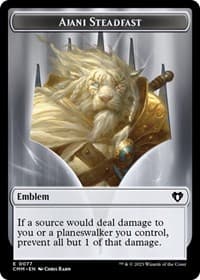 Emblem - Ajani Steadfast // Wizard Double-Sided Token - Commander Masters - Magic: The Gathering card