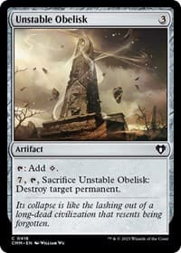 Unstable Obelisk - Commander Masters - Magic: The Gathering card