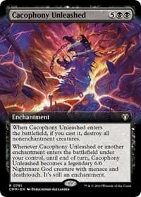 Cacophony Unleashed (Extended Art) - Commander Masters - Magic: The Gathering card