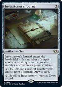 Investigator's Journal - Commander Masters - Magic: The Gathering card