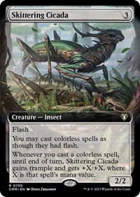Skittering Cicada (Extended Art) - Commander Masters - Magic: The Gathering card