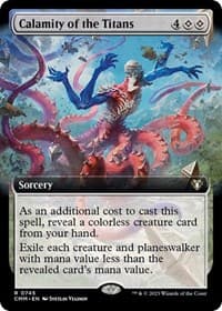 Calamity of the Titans (Extended Art) - Commander Masters - Magic: The Gathering card