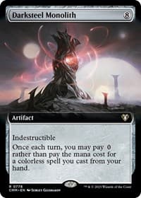 Darksteel Monolith (Extended Art) - Commander Masters - Magic: The Gathering card
