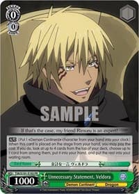 Unnecessary Statement, Veldora - That Time I Got Reincarnated as a Slime Vol.3 - Weiss Schwarz card