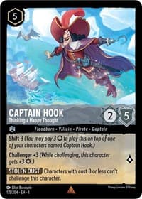 Captain Hook - Thinking a Happy Thought - The First Chapter - Disney Lorcana card