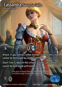 Cassandra, Savvy Socialite - Wicked Prophecy [Wave 1] - Kryptik TCG card